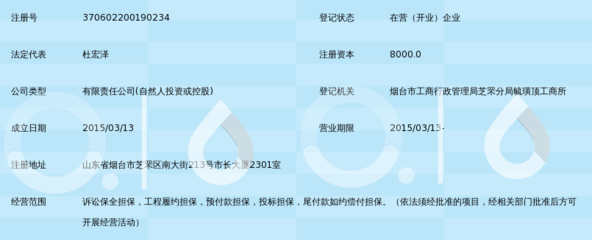 烟台宏鹏非融资性担保业务概述